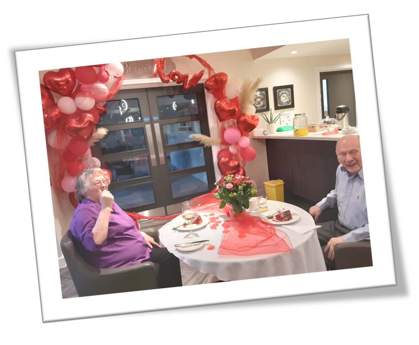 Residents Enjoying a Valentines Meal
